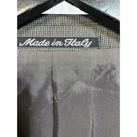 Vintage Giorgio Armani Collezioni Men’s Jacket, Sz 44L, Grey/Blue Plaid Italy - Picture 6 of 10